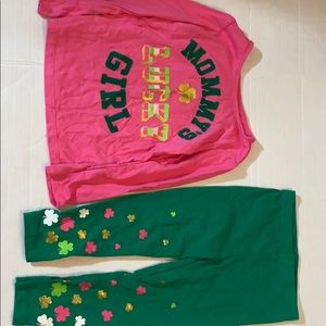 Long-sleeved girls St Patrick's Day outfit. 3T